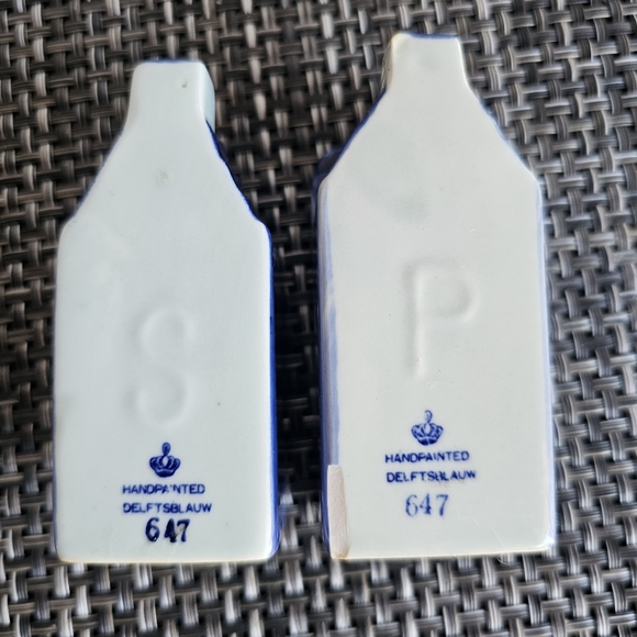 Vintage Delft Windmill Miniature Plate 3" Holland W7 2 sets S&P shakers - Picture 5 of 14